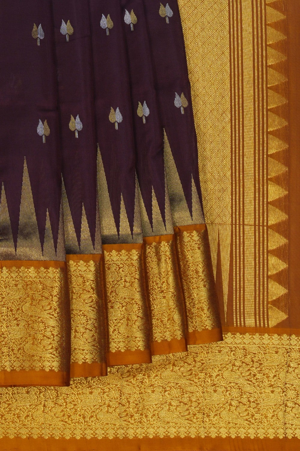 Image of Venkatagiri Silk Violet Saree