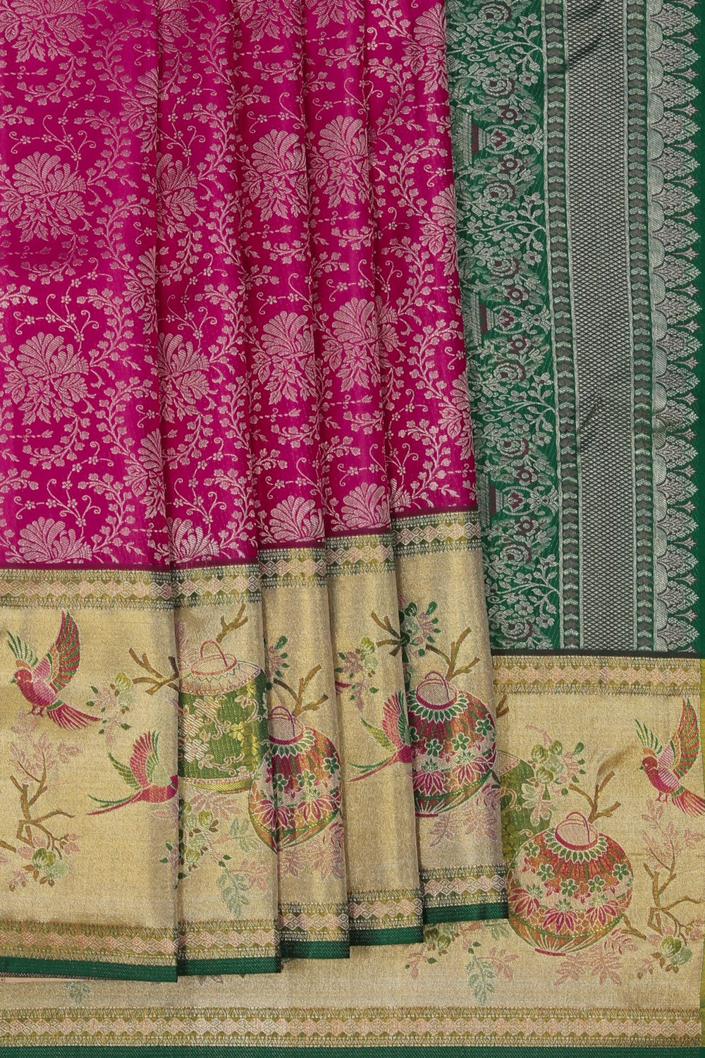 Image of Kanchi Silk Tissue Brocade Pink Saree