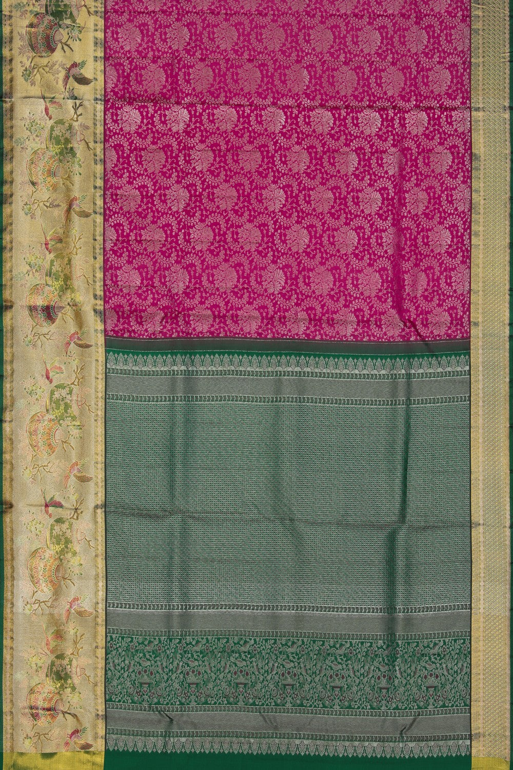Image of Kanchi Silk Tissue Brocade Pink Saree