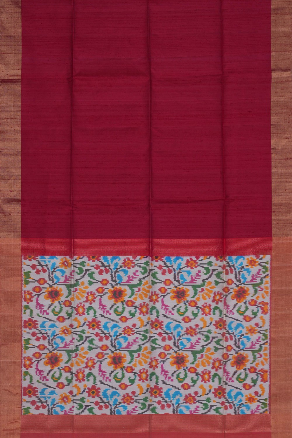 Image of Dupion Silk Red Saree