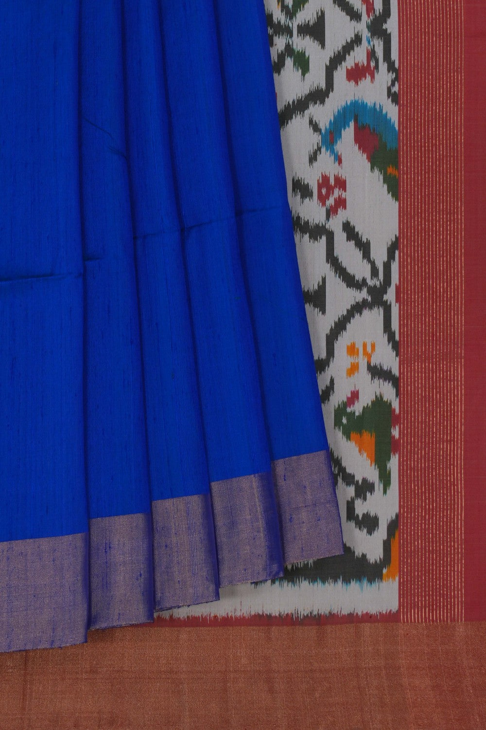 Image of Dupion Silk Blue Saree