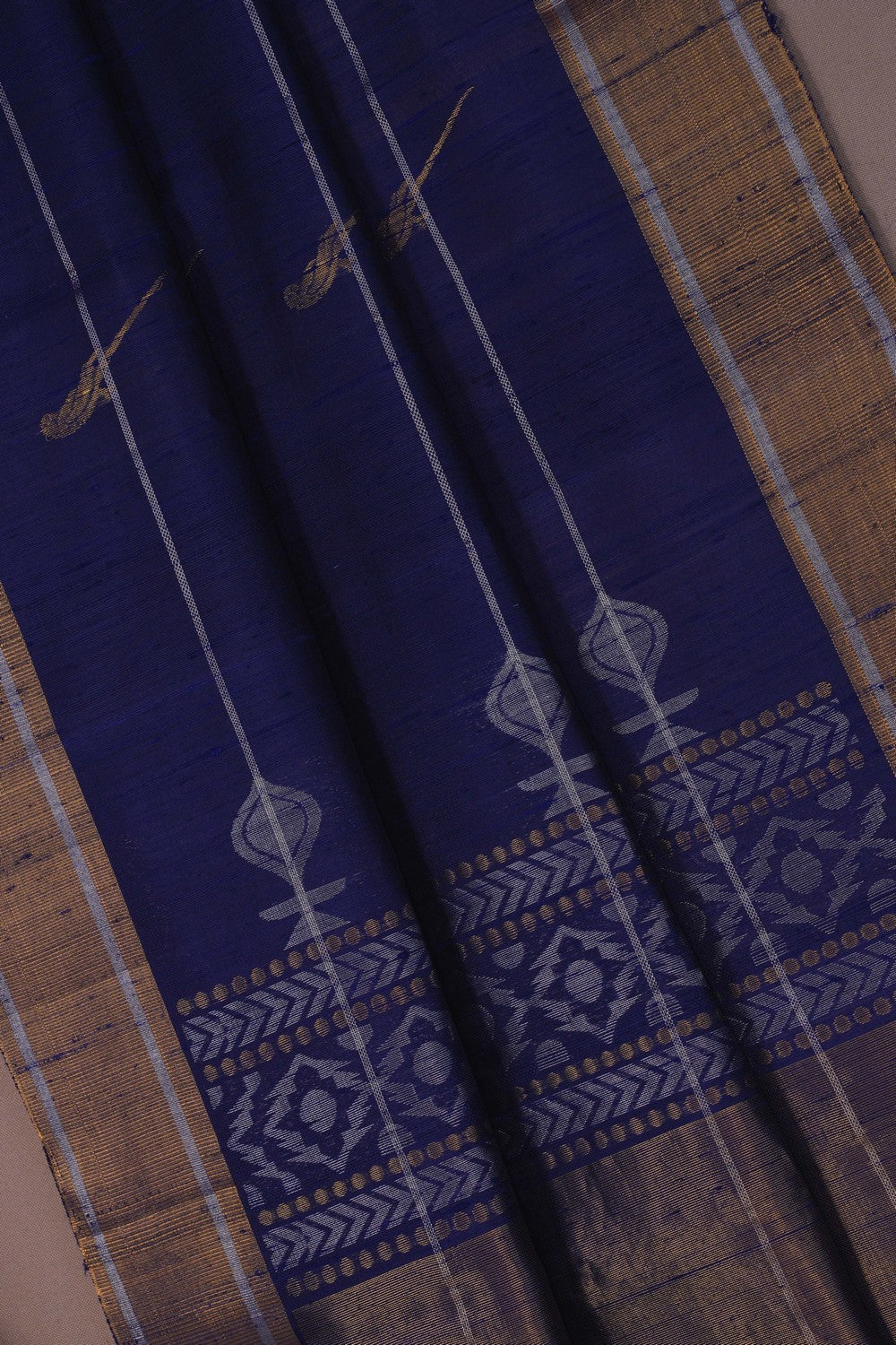 Image of Dupion Silk Deep Purple Saree
