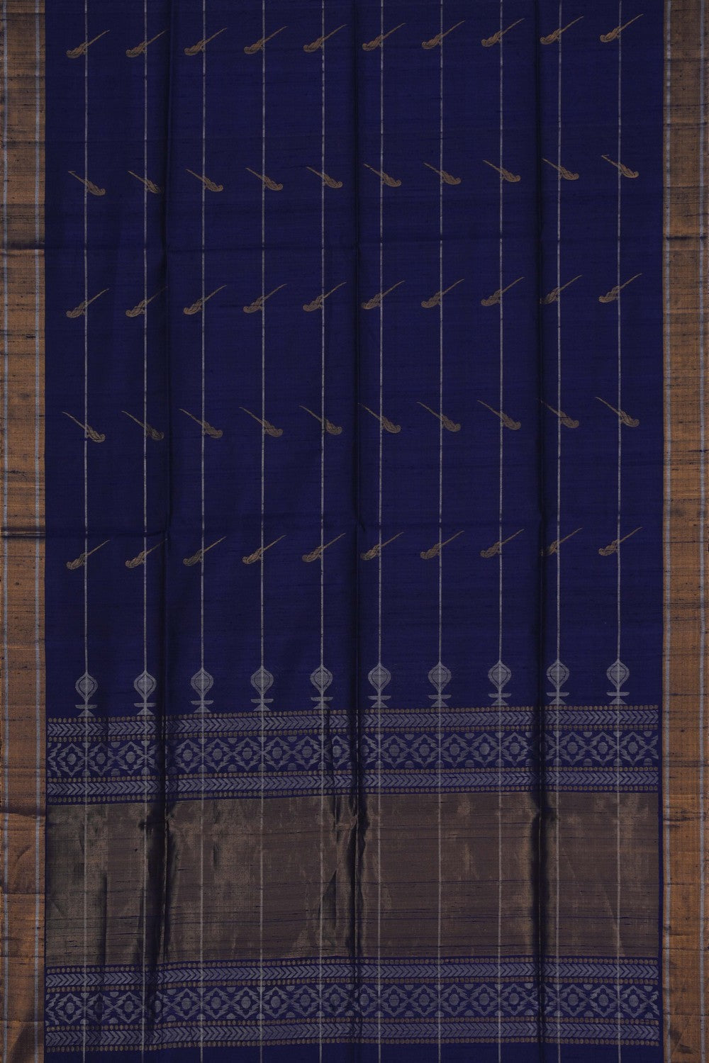 Image of Dupion Silk Deep Purple Saree