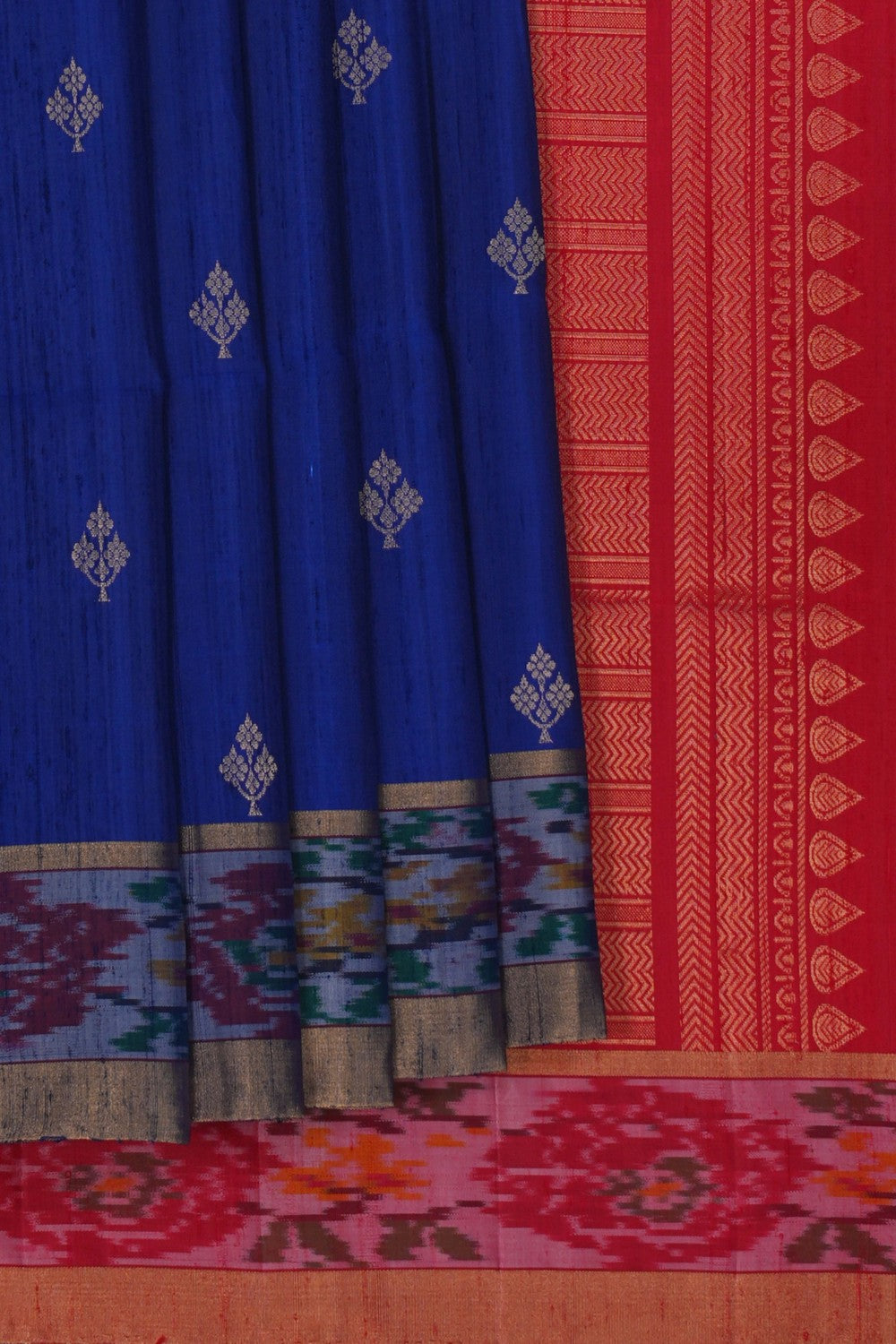 Image of Dupion Silk Royal Blue Saree