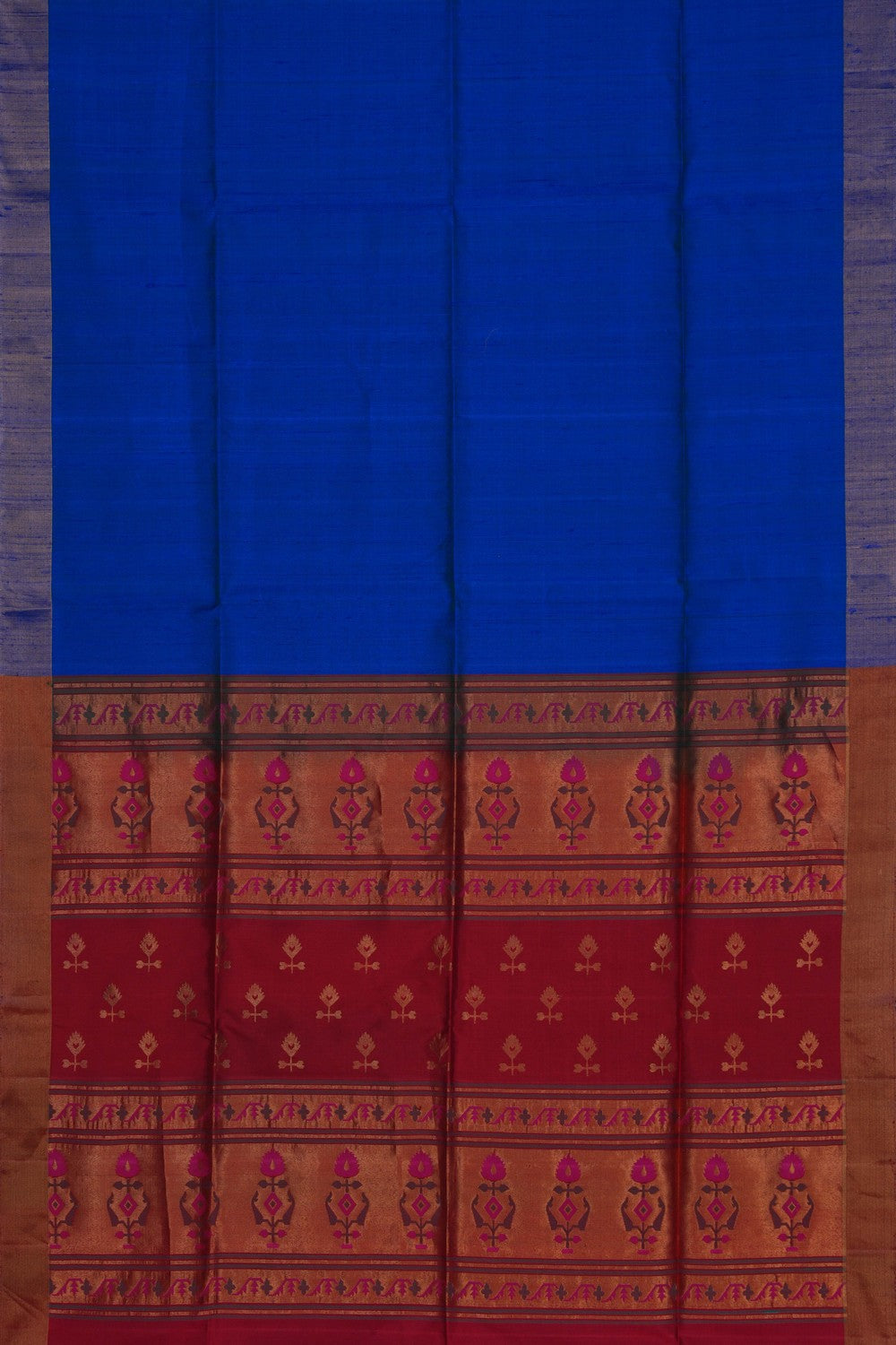 Image of Dupion Silk Blue Saree