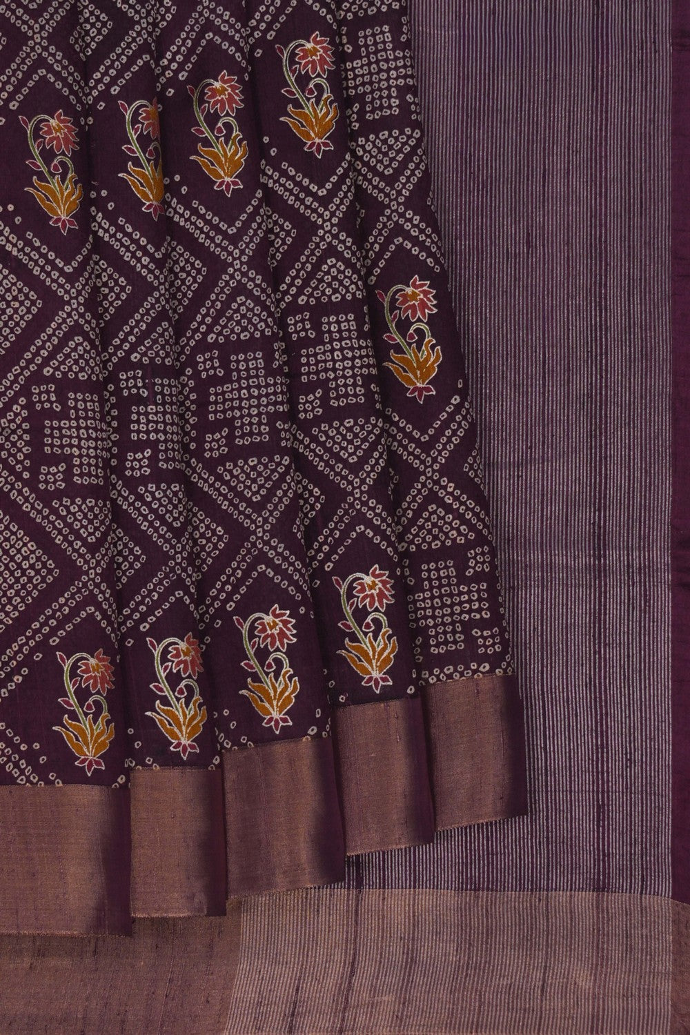 Image of Dupion Silk Purple Saree