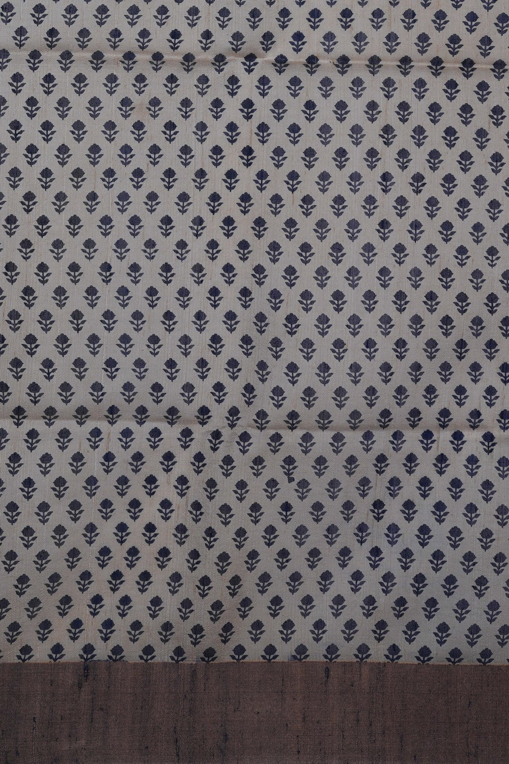 Image of Dupion Silk Navy Blue Saree