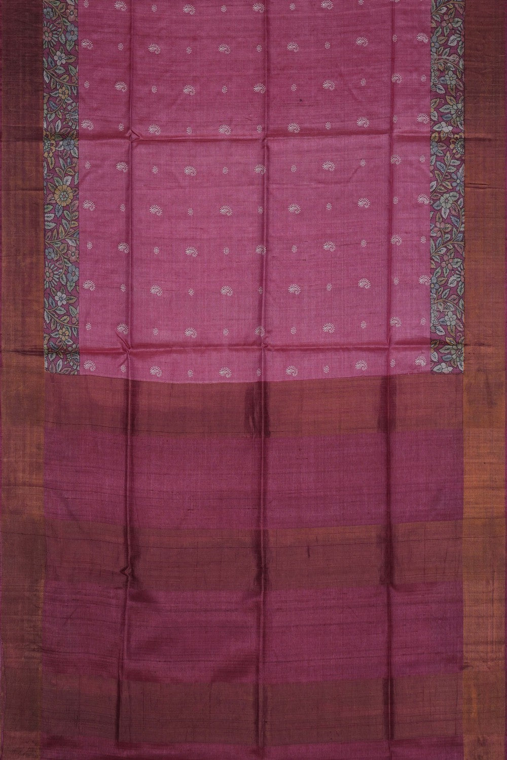 Image of A Classy Tussar Silk Saree With Embroidery Work