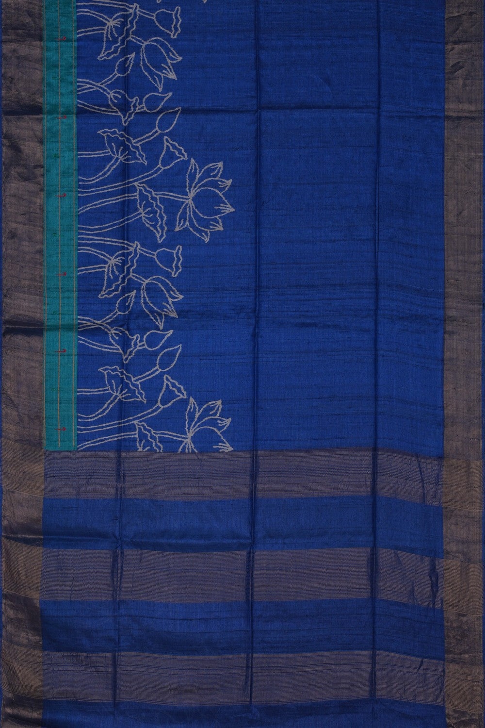 Image of A Tussar Silk Blue Saree