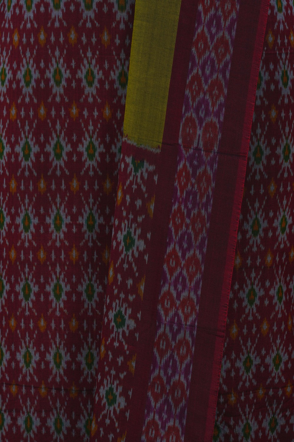Image of Pochampally Ikat Unstitched Suit With Dupatta (3 Pcs Set)