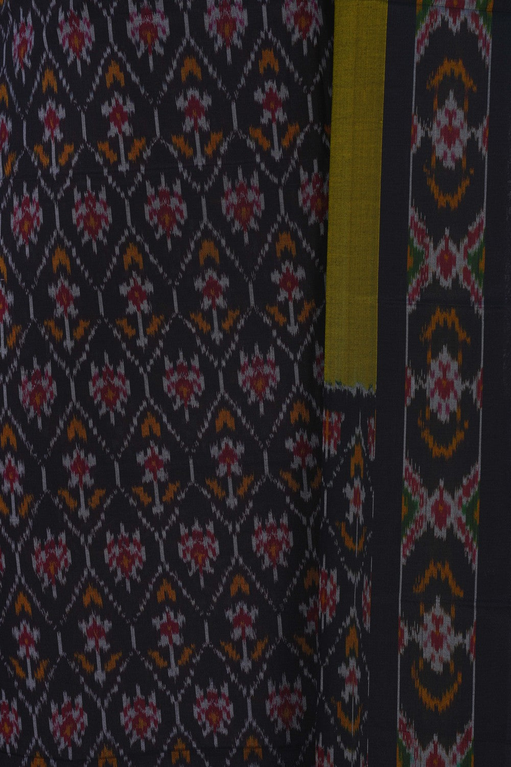 Image of Pochampally Ikat Unstitched Suit With Dupatta (3 Pcs Set)