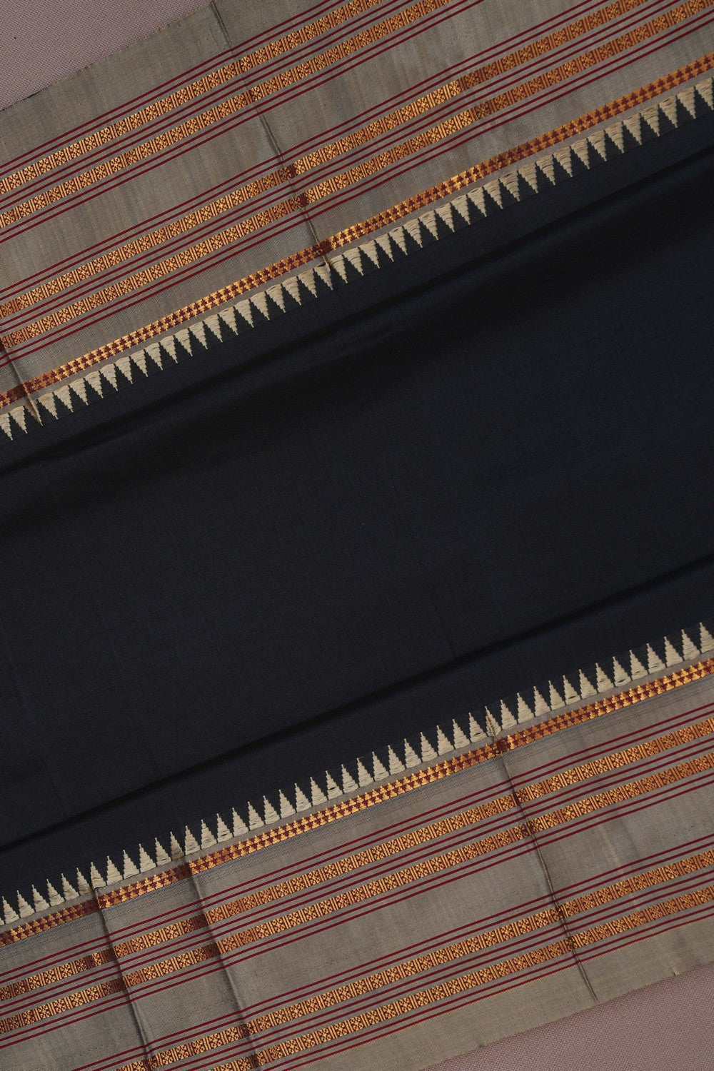 Image of Narayanpet Pure Silk Black Saree