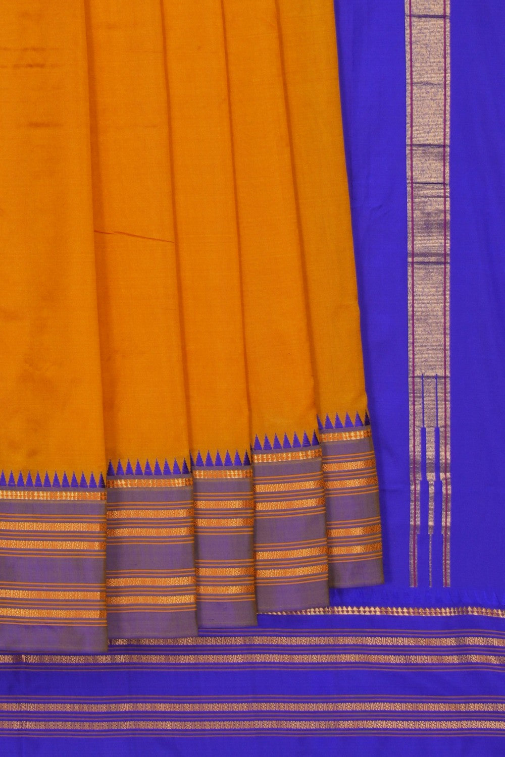Image of Narayanpet Silk Mustard Saree