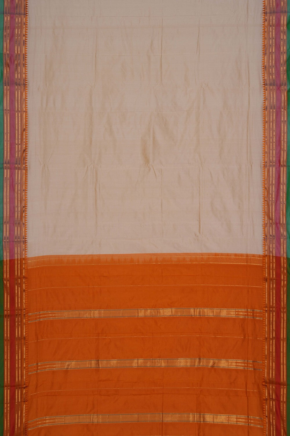 Image of Narayanpet Silk Off-White Saree