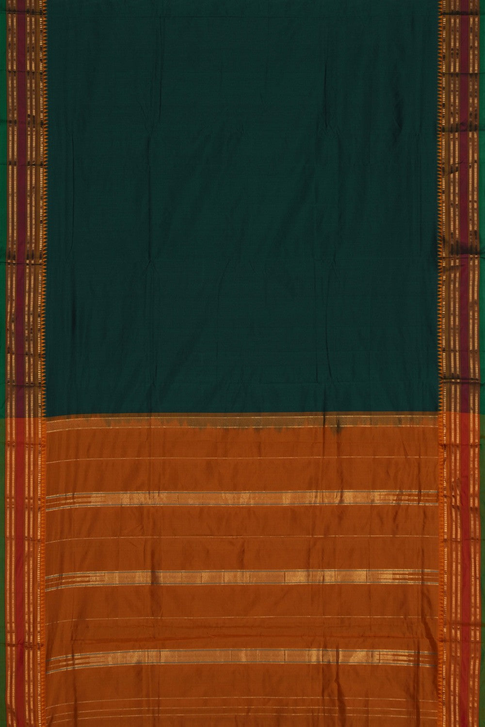 Image of Narayanpet Pure Silk Green Saree