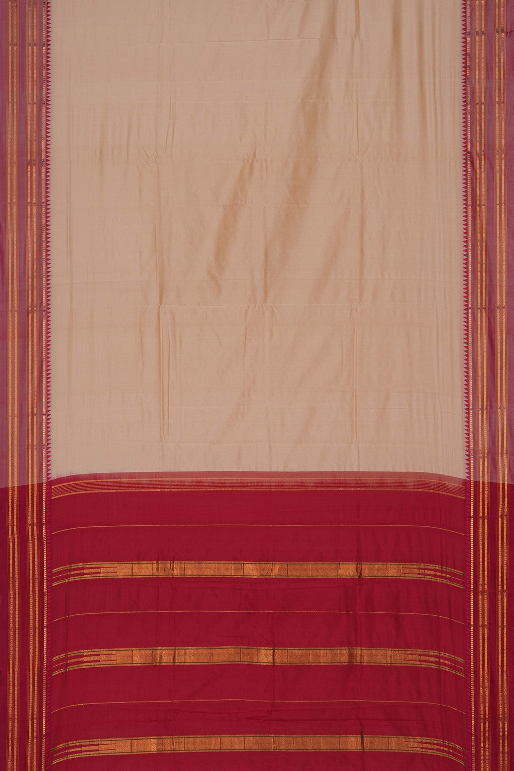 Image of Off-White Narayanpet Silk Saree