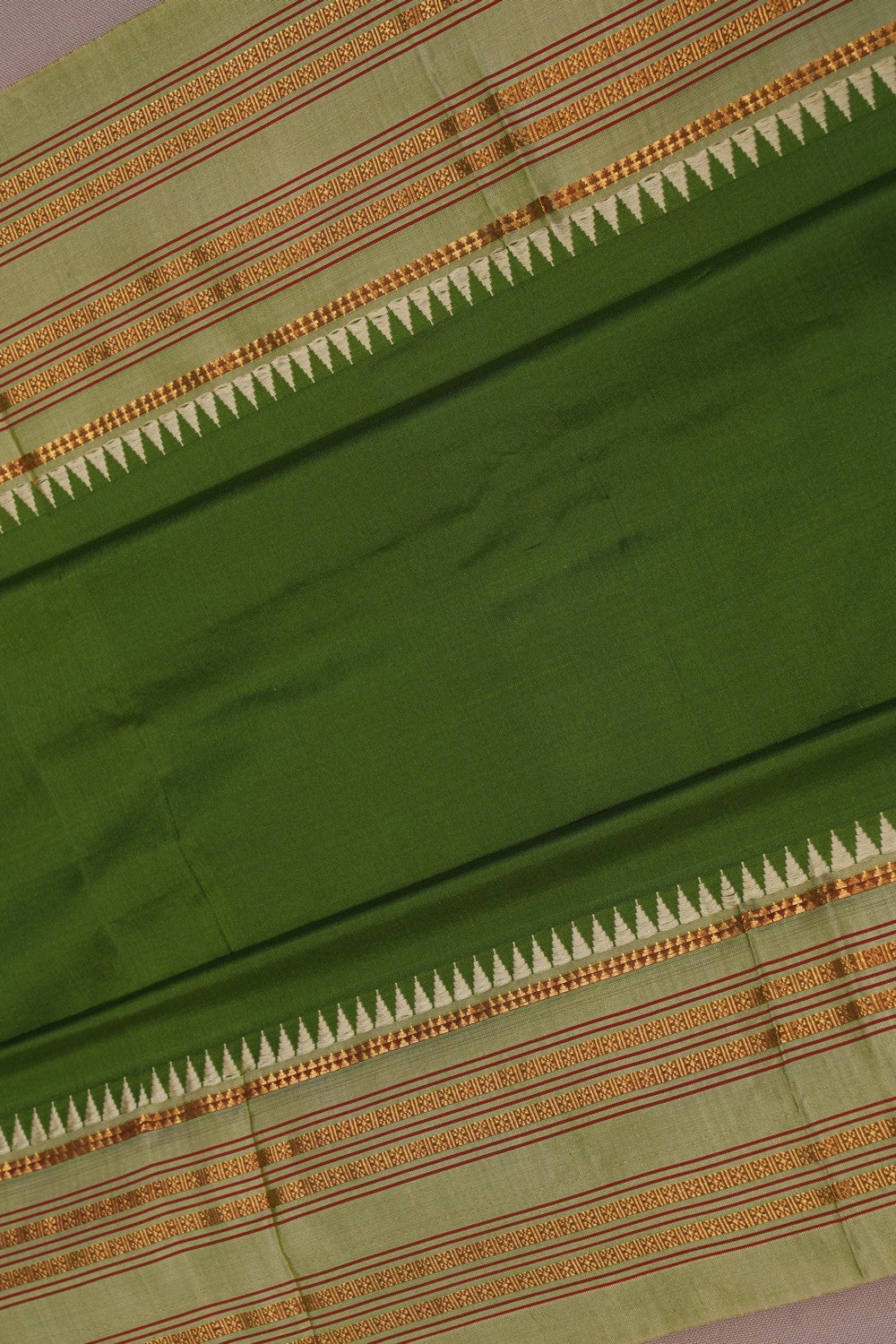 Image of Narayanpet Pure Silk Green Saree