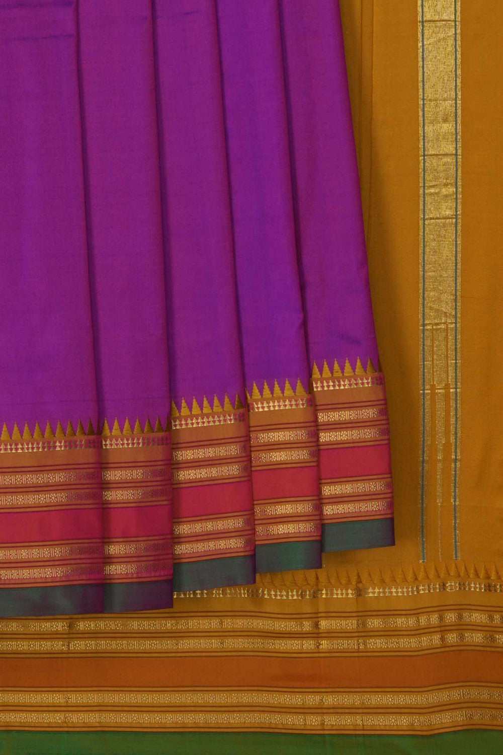 Image of Purple Narayanpet Silk Saree