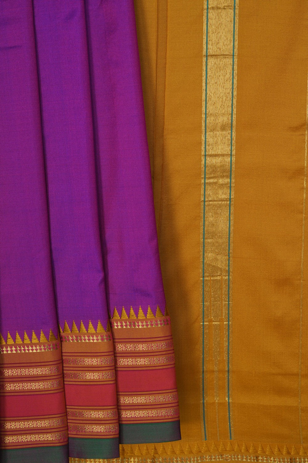 Image of Purple Narayanpet Silk Saree