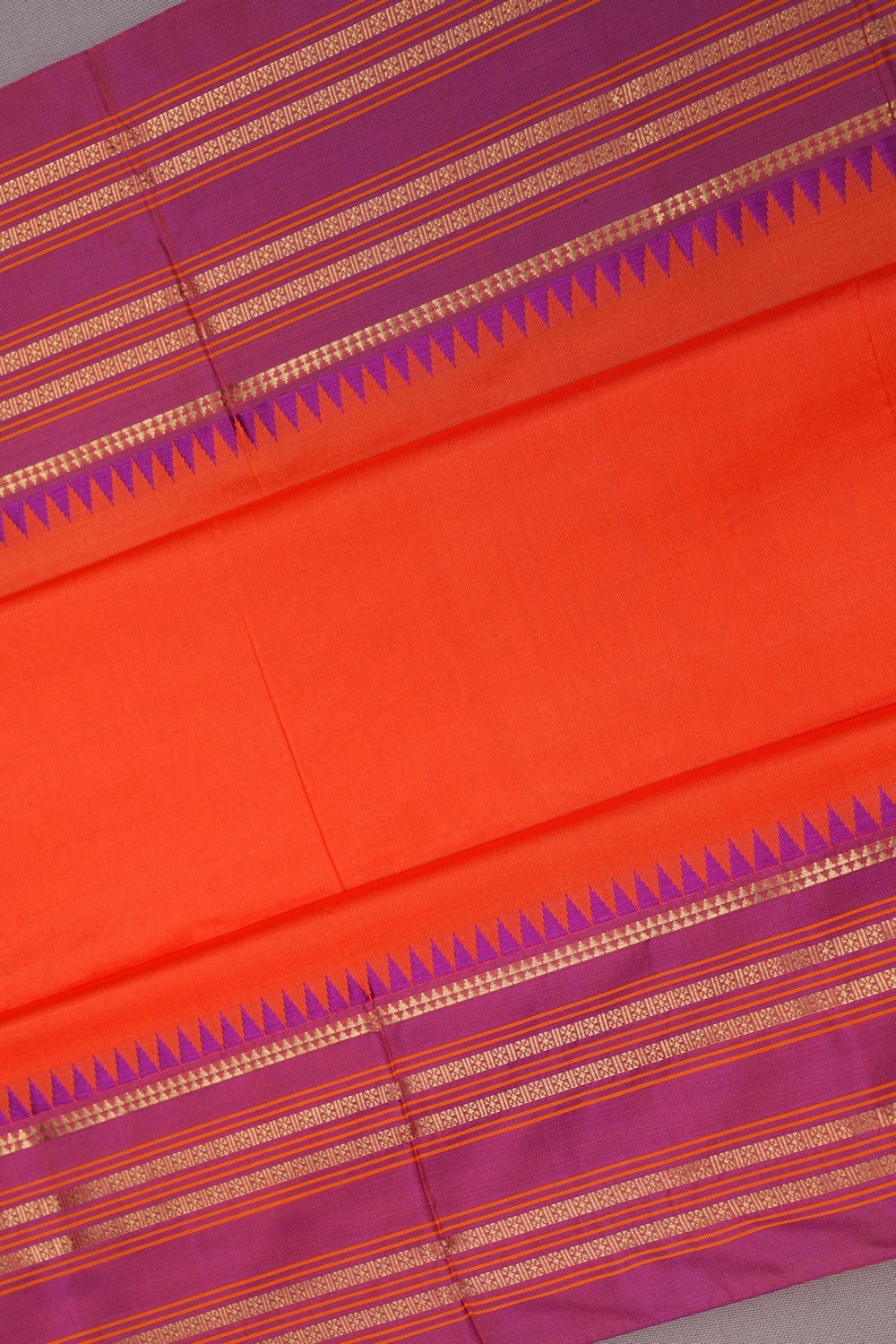 Image of Narayanpet Pure Silk Orange Saree