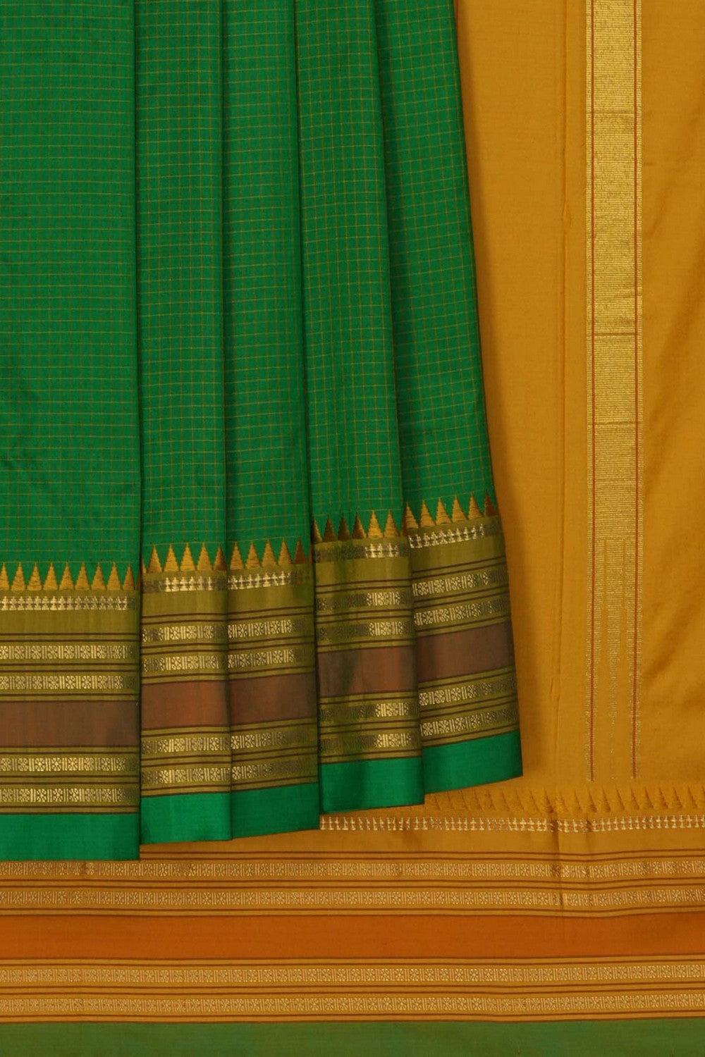 Image of Green Narayanpet Silk Saree
