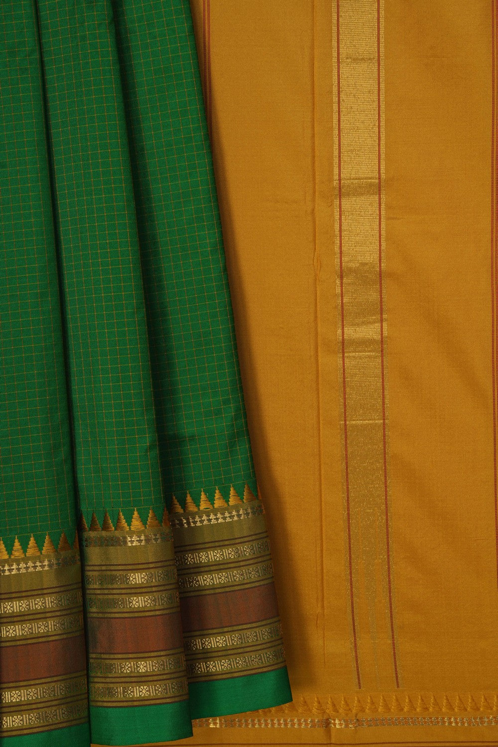 Image of Green Narayanpet Silk Saree