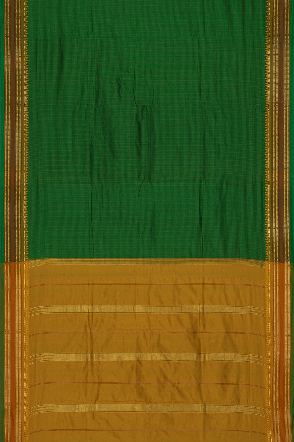 Image of Green Narayanpet Silk Saree