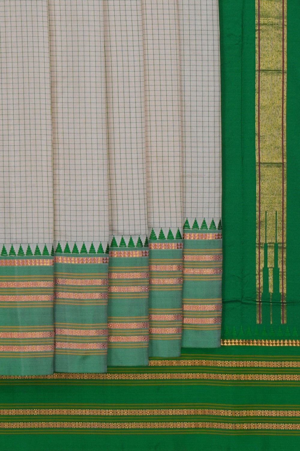 Image of Narayanpet Silk Off-White Saree