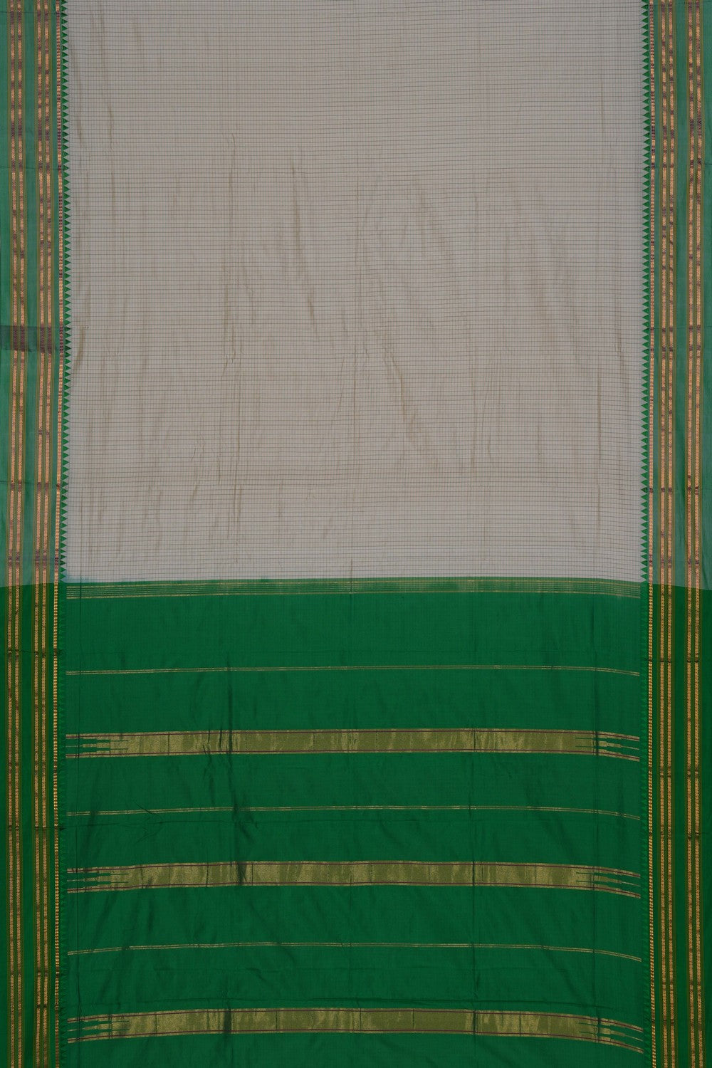 Image of Narayanpet Silk Off-White Saree