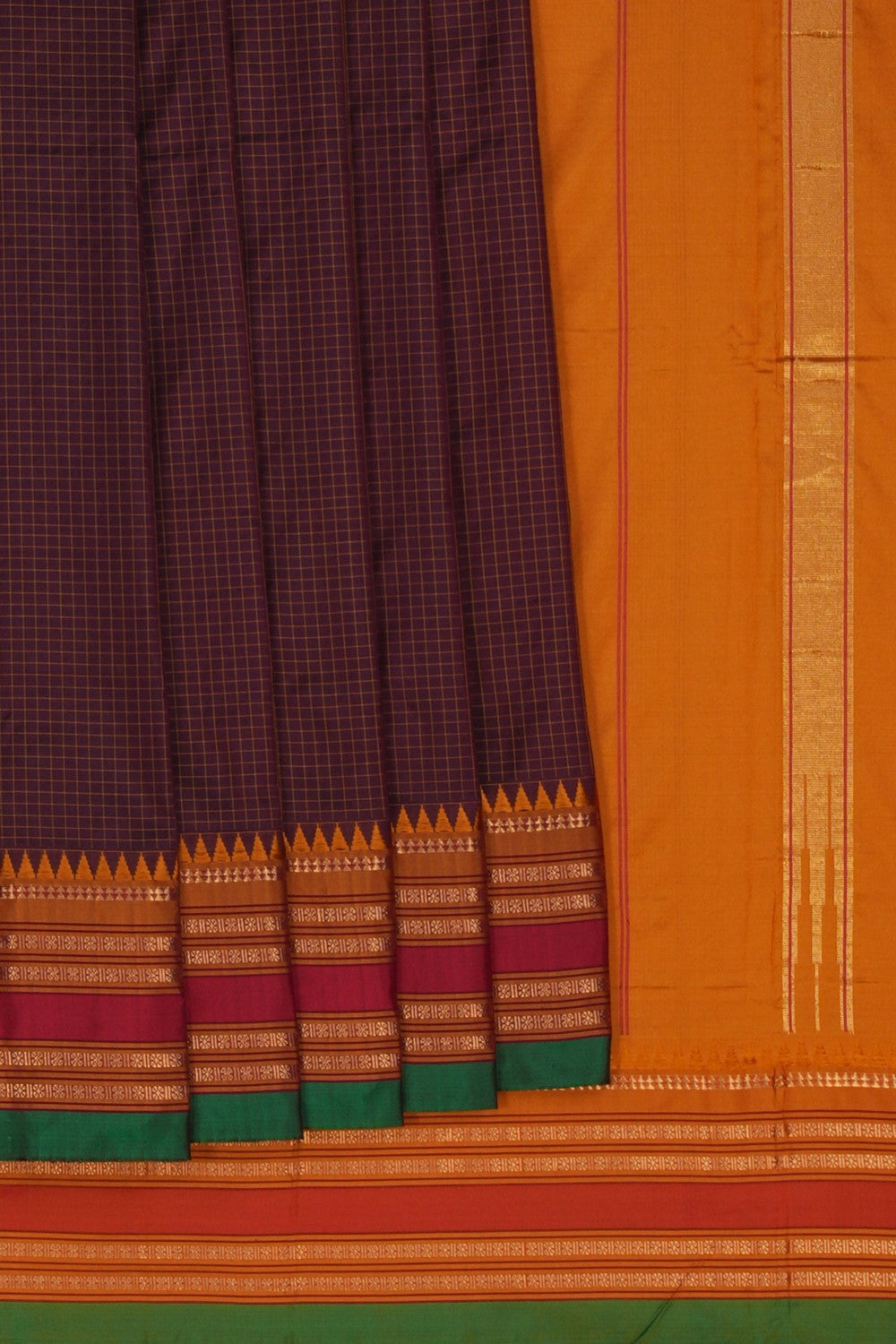 Image of Narayanpet Pure Silk Maroon Saree