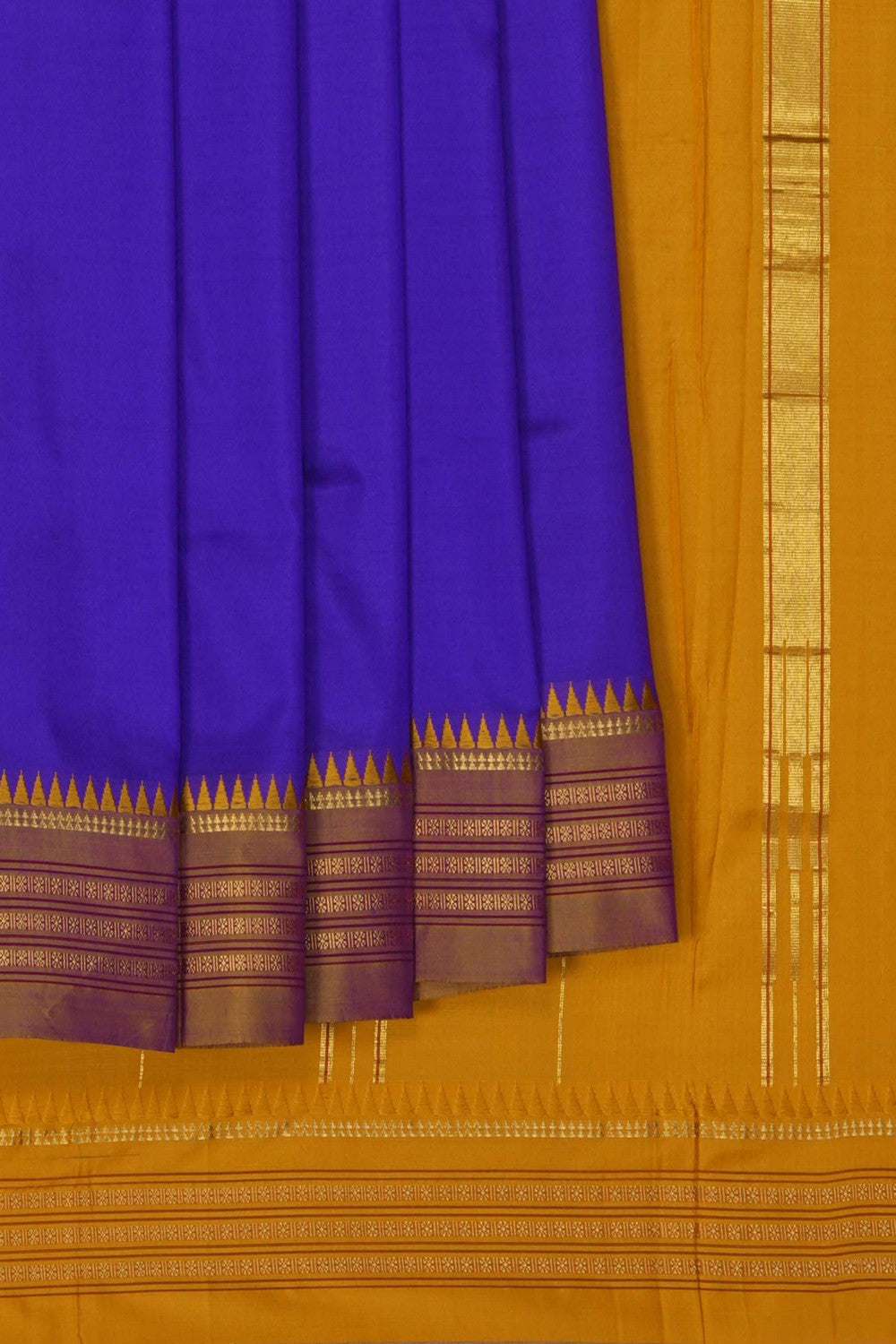 Image of Purple Narayanpet Silk Saree