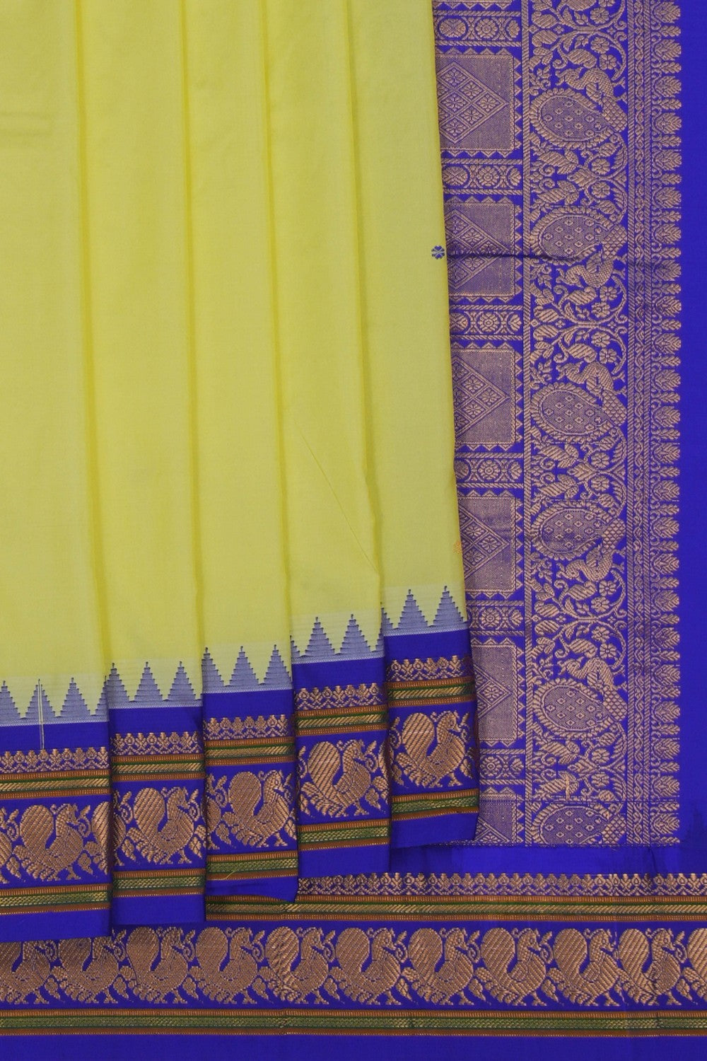 Image of Narayanpet Pure Silk Spring Green Saree