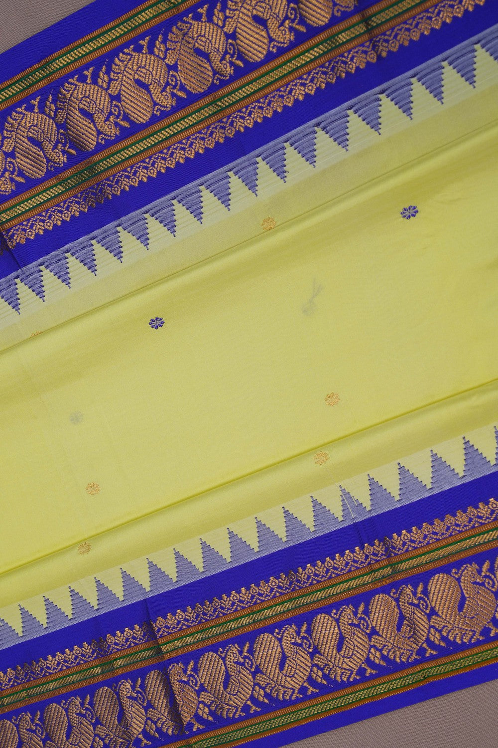 Image of Narayanpet Pure Silk Spring Green Saree