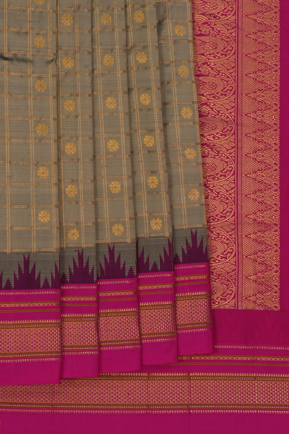 Image of Narayanpet Pure Silk Green Saree