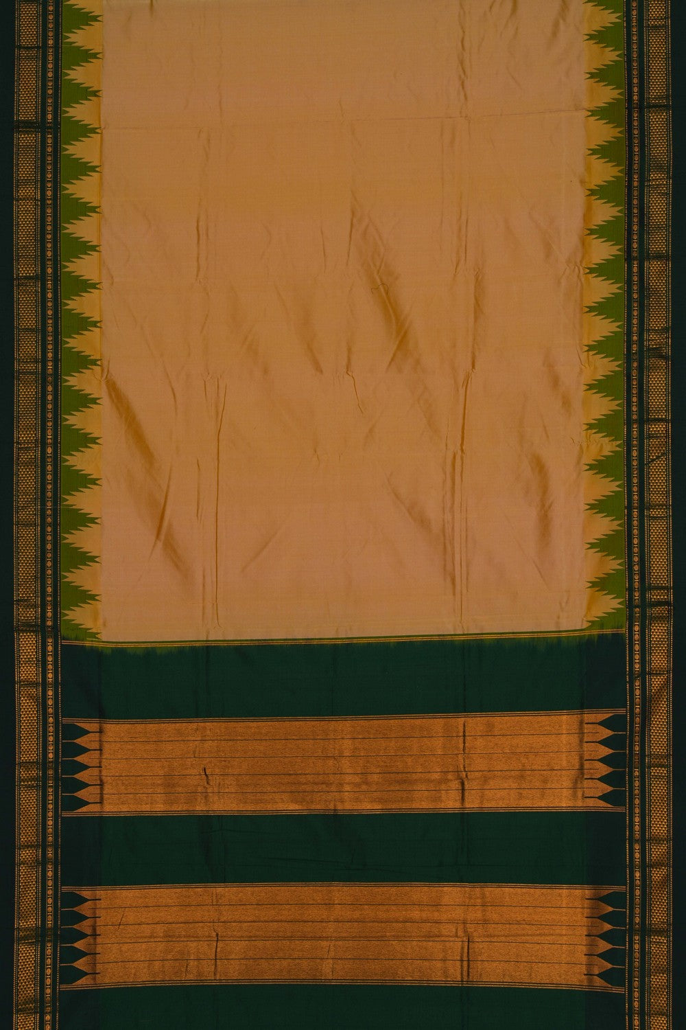 Image of Narayanpet Pure Silk Orange Saree