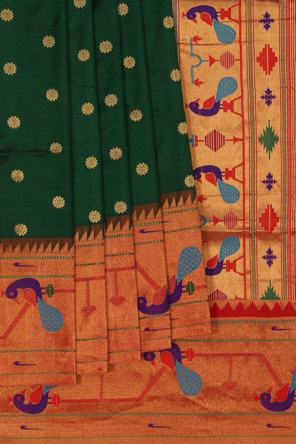 Image of Paithani Silk Green Saree