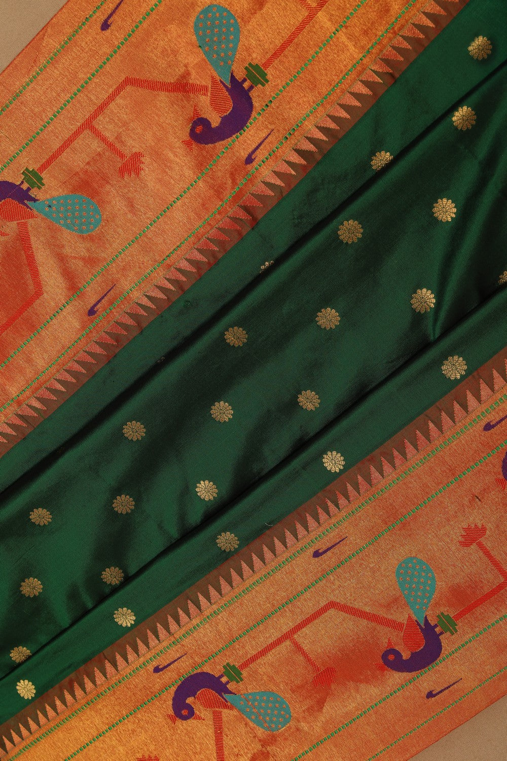 Image of Paithani Silk Green Saree