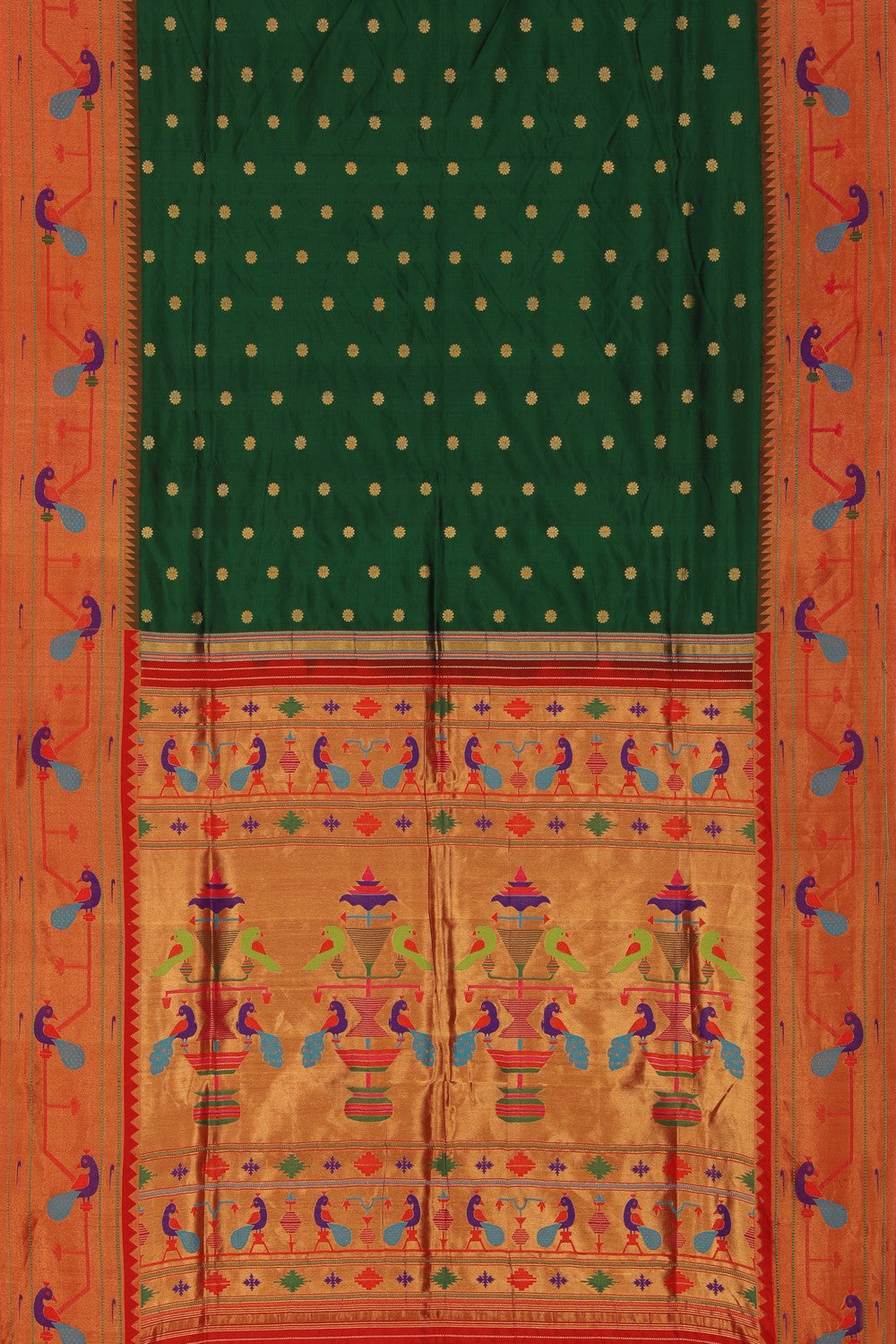 Image of Paithani Silk Green Saree