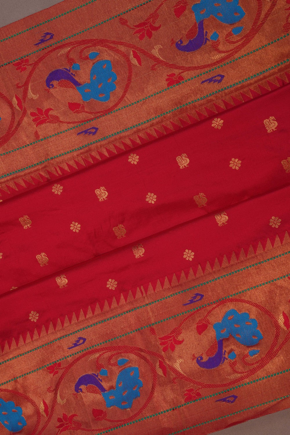 Image of Paithani Silk Red Saree