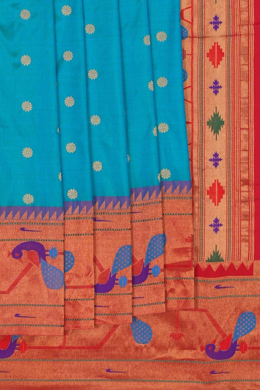 Image of Paithani Silk Teal Green Saree