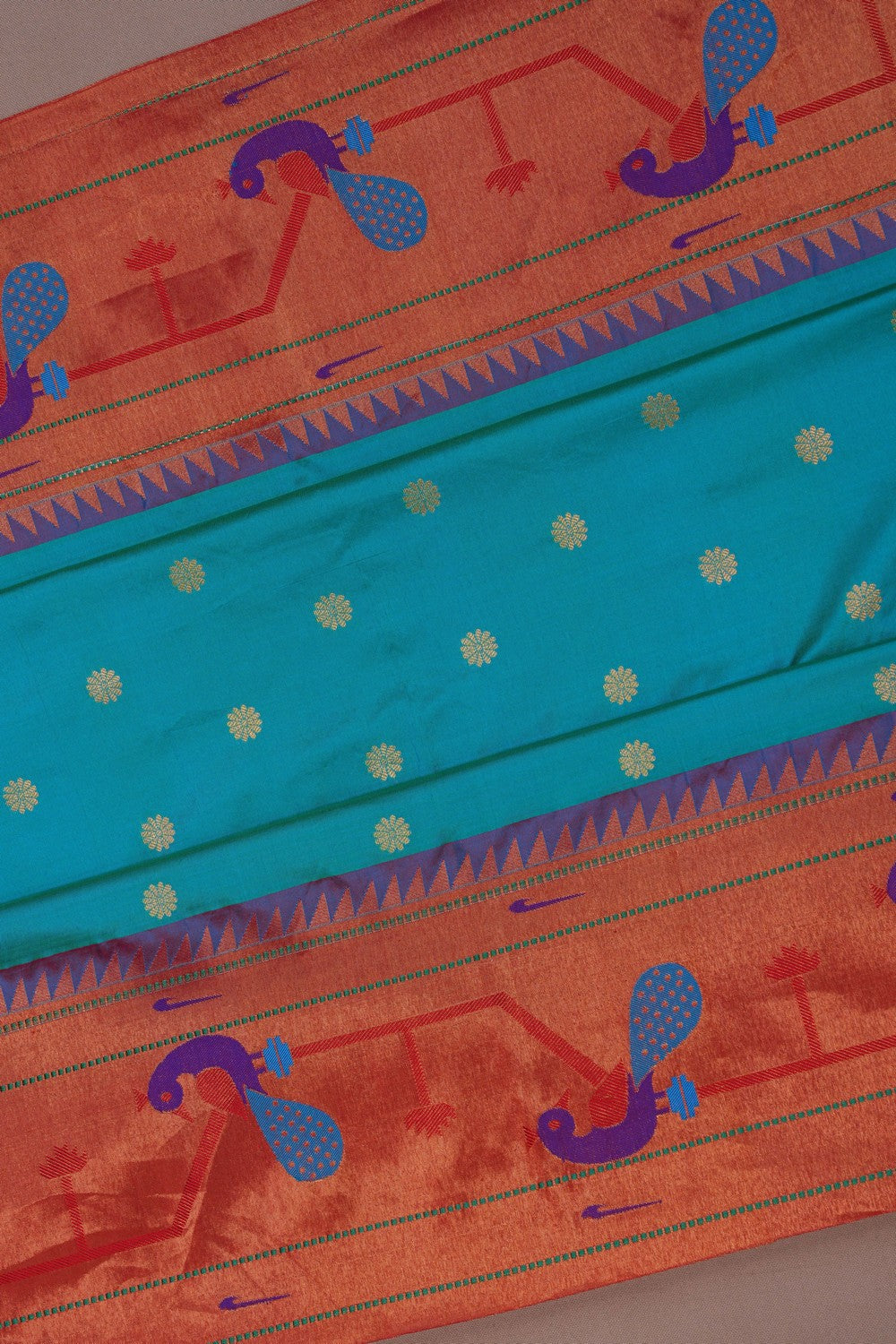 Image of Paithani Silk Teal Green Saree