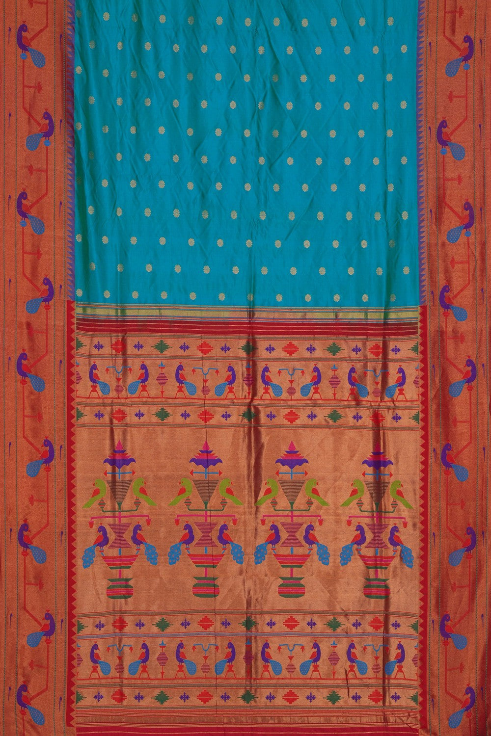 Image of Paithani Silk Teal Green Saree