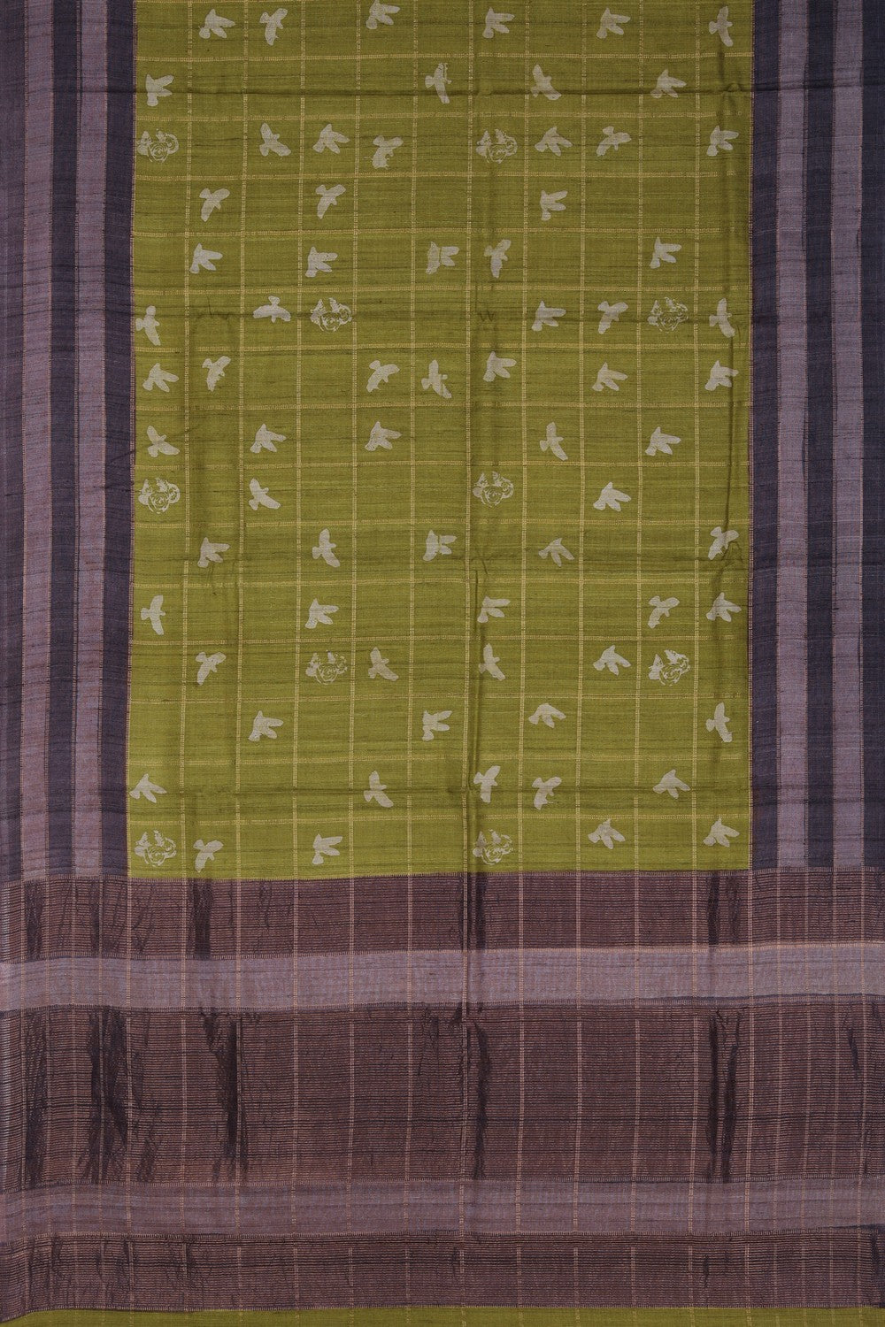 Image of Tussar Silk Green Saree