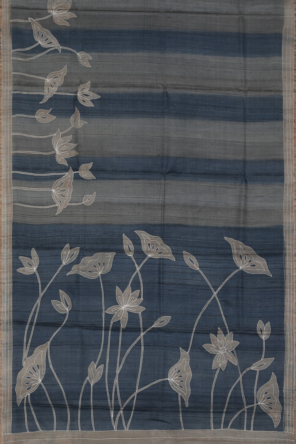 Image of Tussar Silk Grey Saree