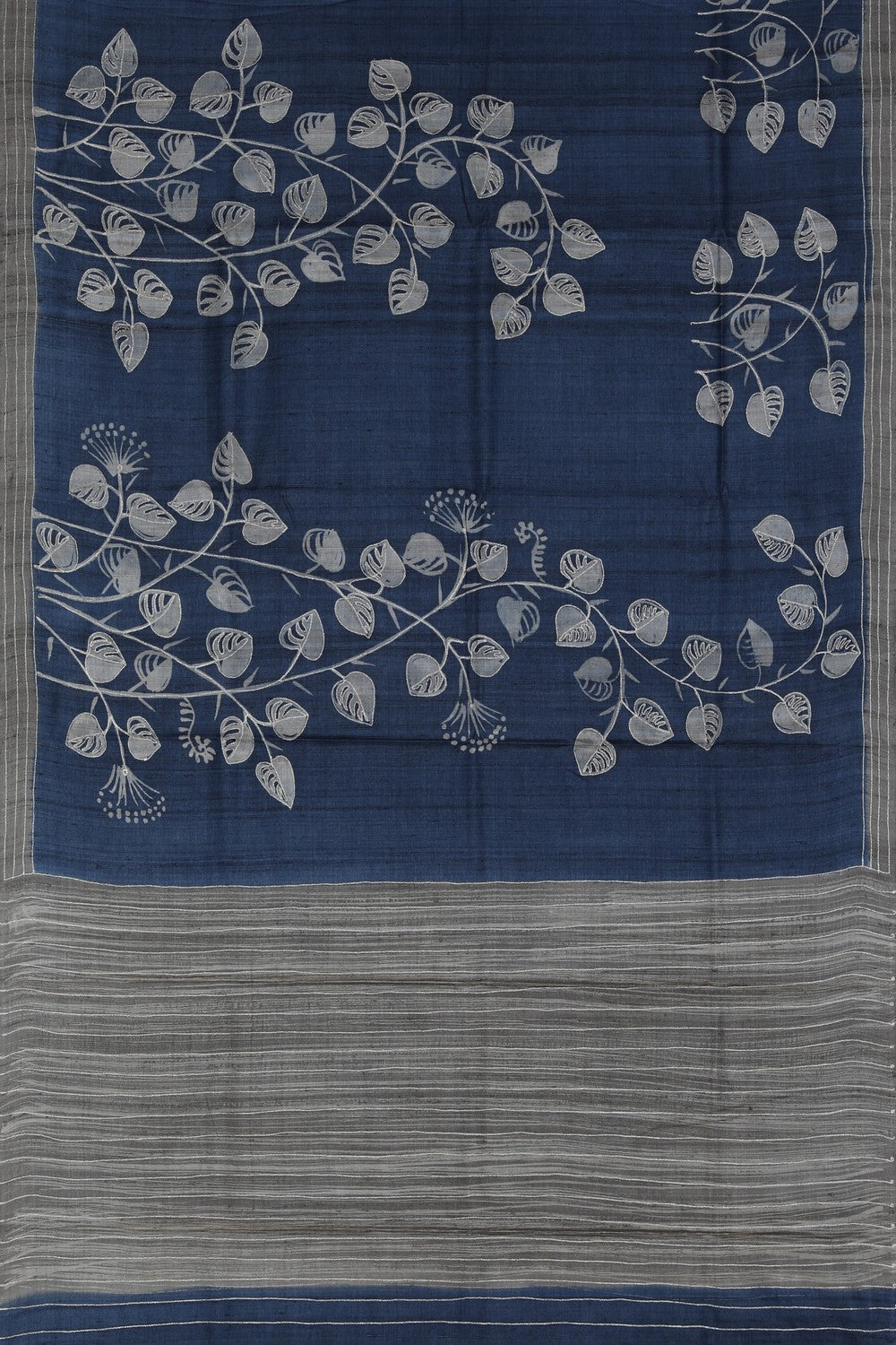 Image of Tussar Silk Blue Saree