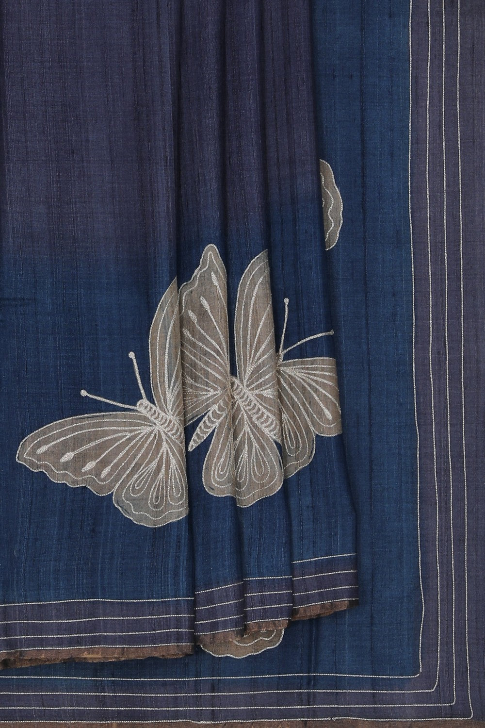 Image of Tussar Silk Grey Saree