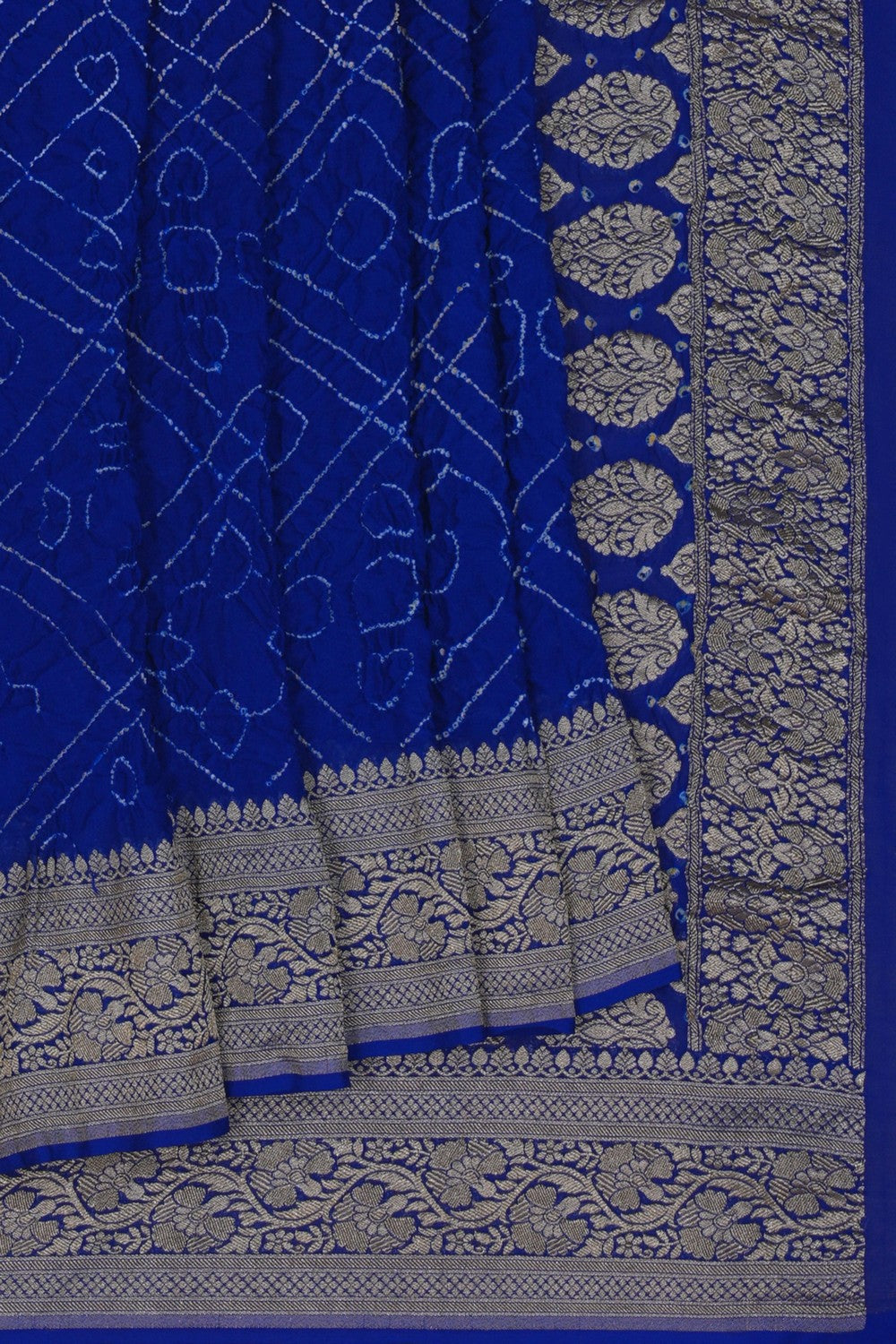 Image of Georgette Bandhani Indigo Blue Saree
