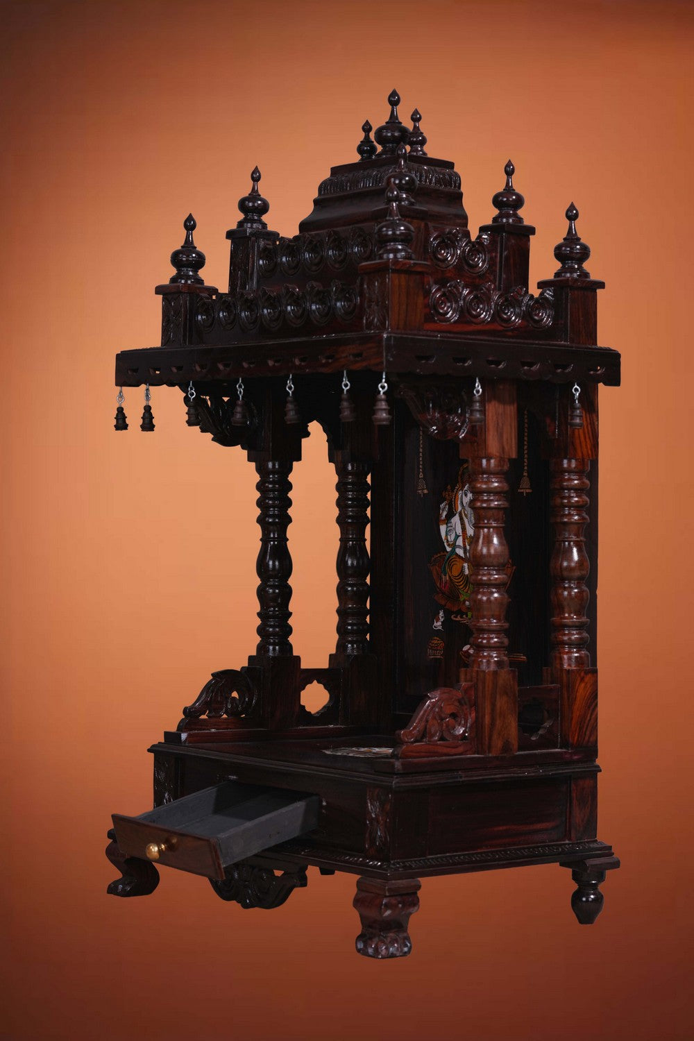 Image of Pooja Temple in Rosewood With Ganesha Inlay