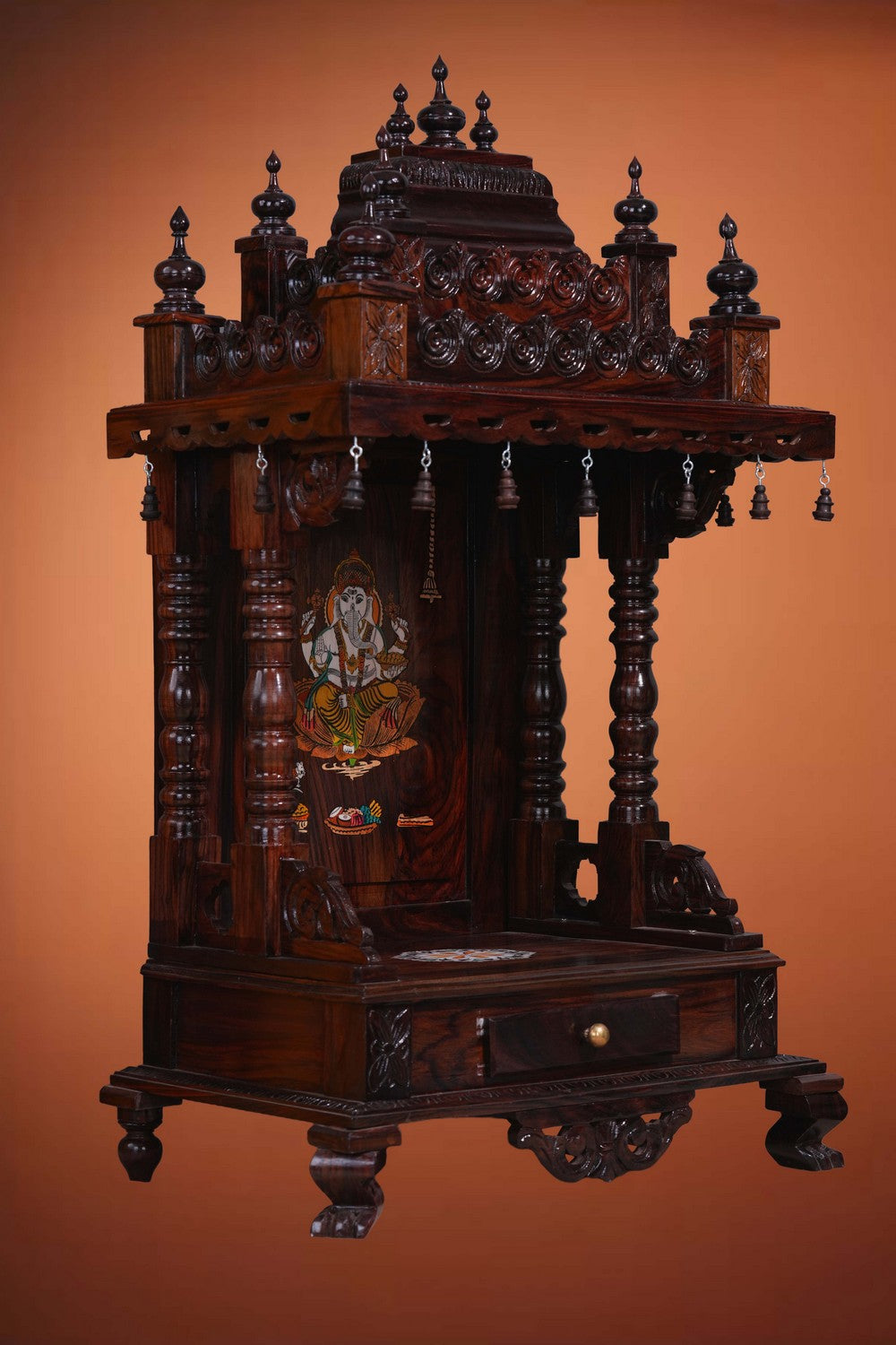 Image of Pooja Temple in Rosewood With Ganesha Inlay