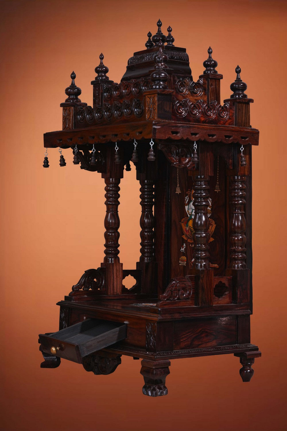 Image of Pooja Temple in Rosewood With Ganesha Inlay